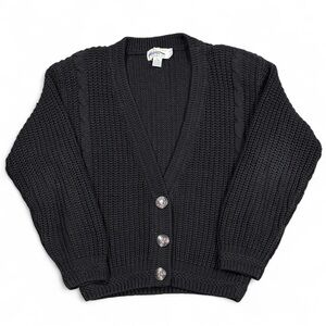 Vintage Chunky Knit V-Neck Button Cardigan Sweater